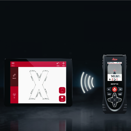 leica laser x4 conectada con tablet